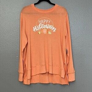 Ladies long Sleeve Happy Halloween sweater top Orange